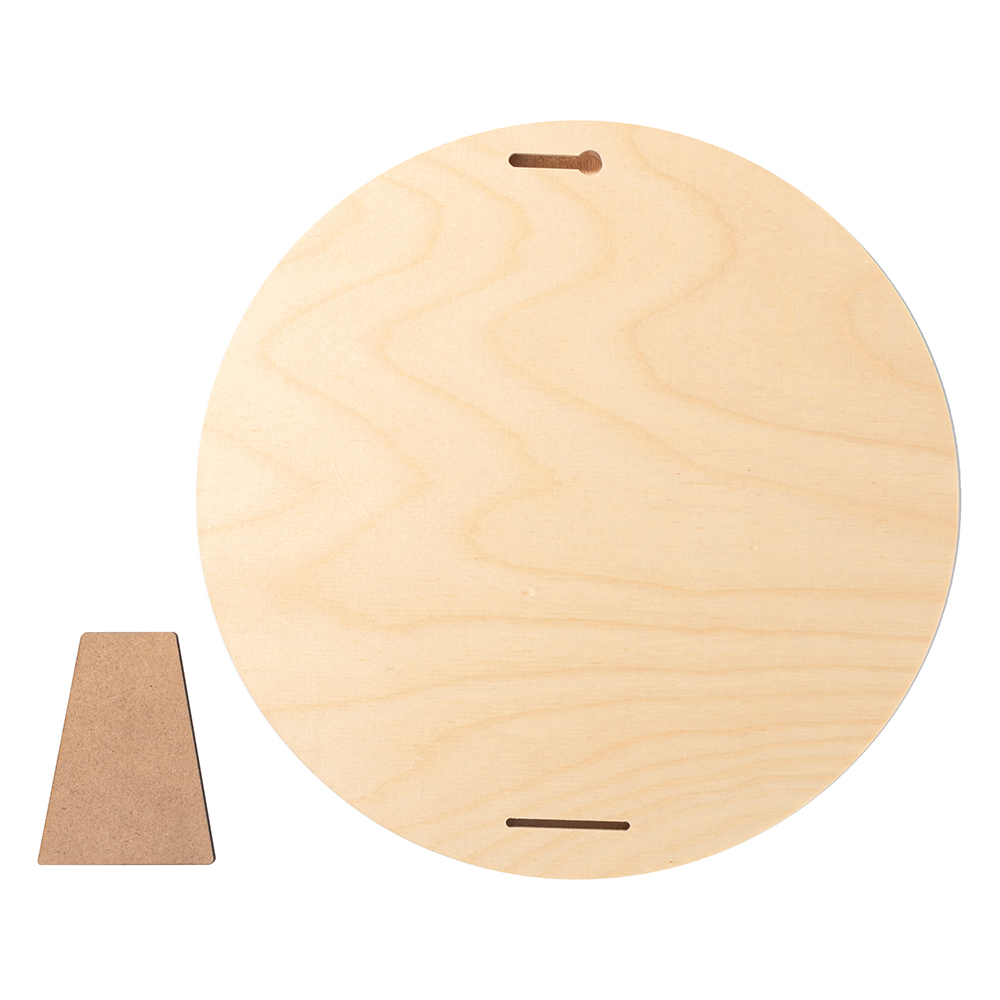 Plywood Round Photo Frame with Stand (φ25.4*1.5cm)