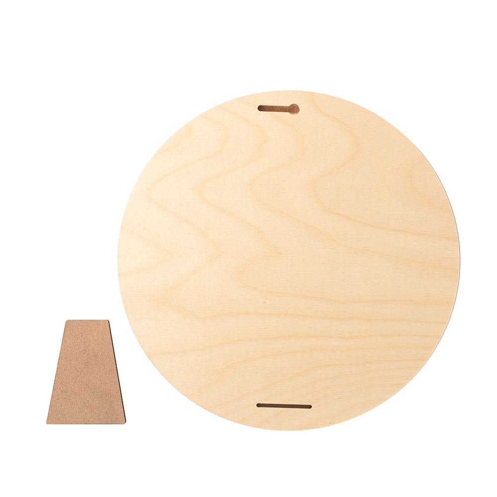 Plywood Round Photo Frame with Stand (φ30.5*1.5cm)