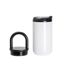 2 in 1 Sublimation Kids Tumbler Mug 13oz White Stainless Steel with 2 Lids