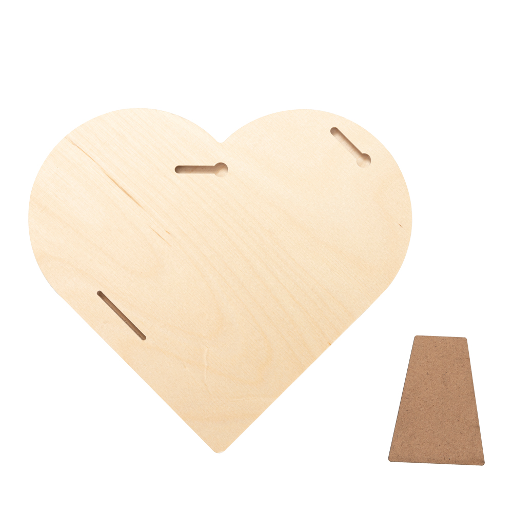 Plywood Heart-shaped Photo Frame with Stand (15.2*15.2*1.5cm)