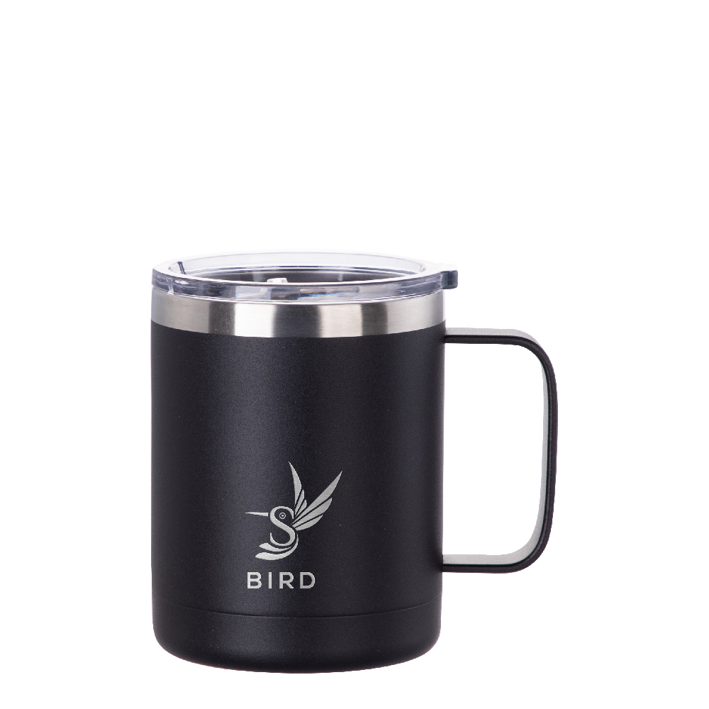 Powder Coated Stainless Steel Coffee Cup(10OZ,Common Blank,Black)