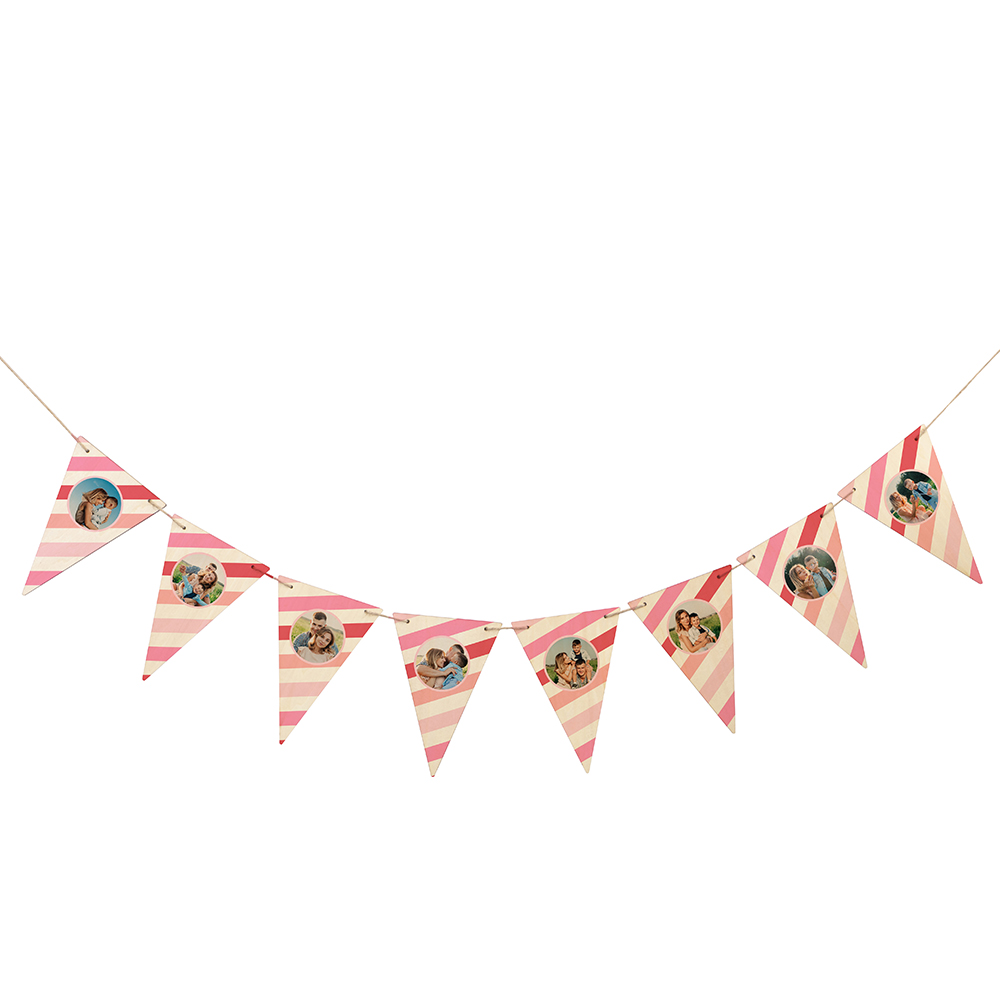 8pcs Triangle Plywood Holiday Banner (14*20cm)