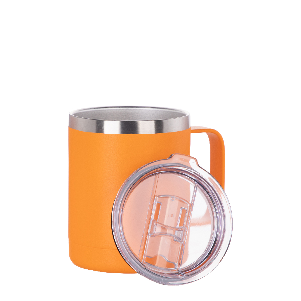 Powder Coated Stainless Steel Coffee Cup(10OZ,Common Blank,Orange)