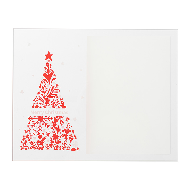 Rectangular Glass Photo Frame w/ White Patch (Christmas Tree, 20*25cm)