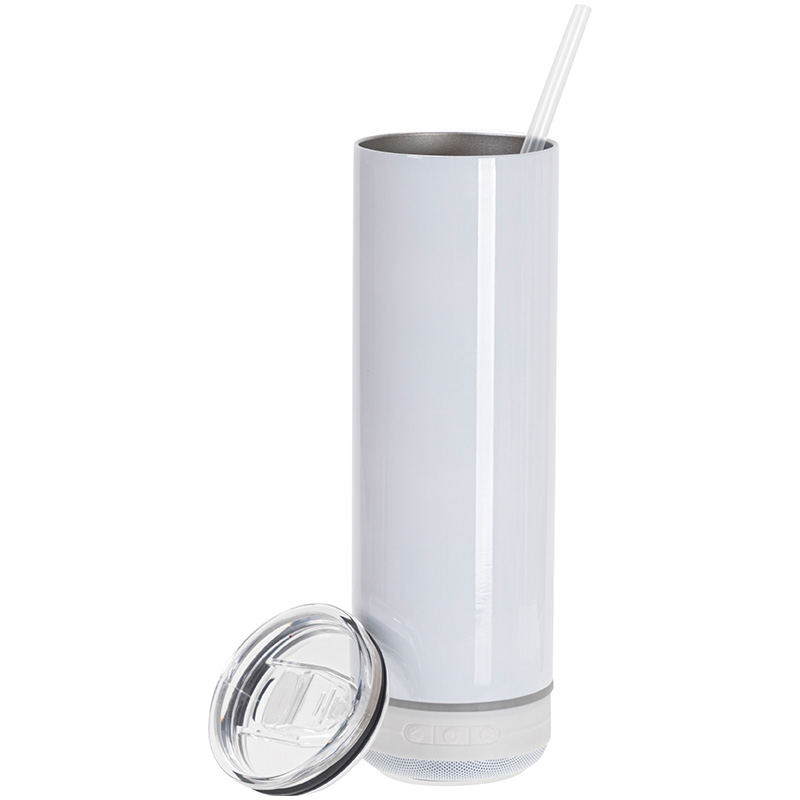 30OZ/900ml Stainless Steel Sublimation Wine Barrel Tumbler with Slide Lid &amp; Straw(White)