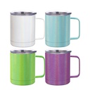 Rainbow Glitter Cup(10oz/300ml,Sublimation blank,Mint Green)