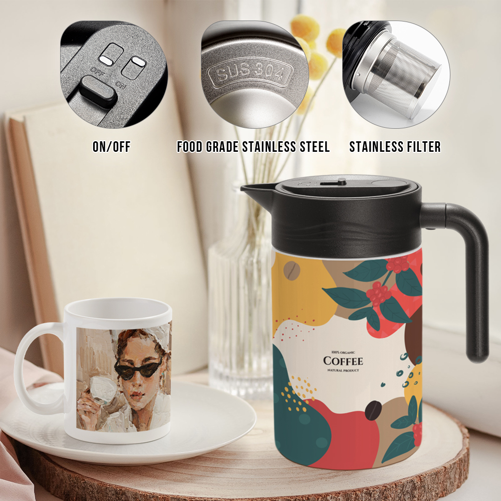 40oz/1200ml Sublimation Thermal Coffee Carafe Pot