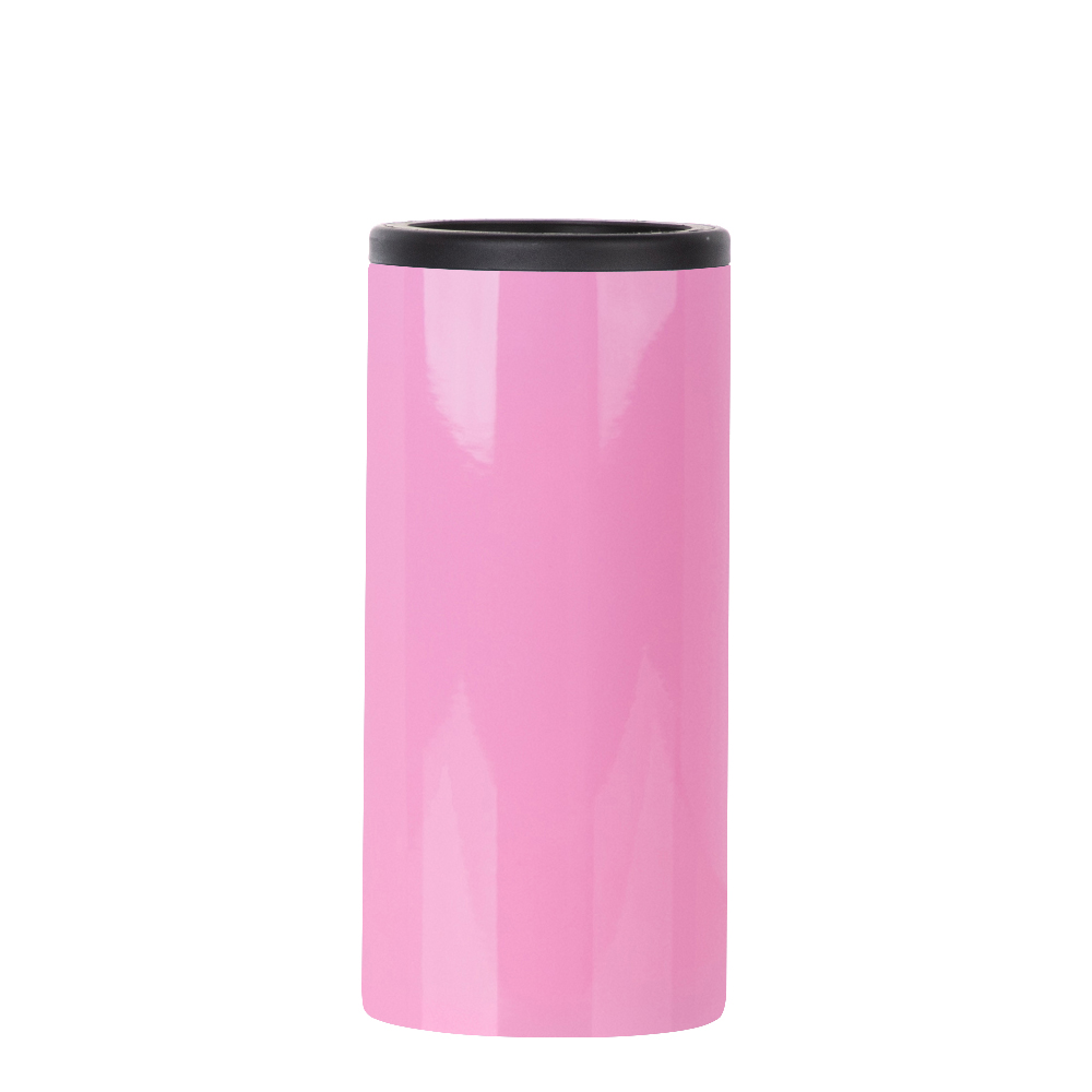 Stainless Steel Slim Can Cooler(12oz/360ml,Sublimation blank,Pink)