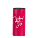 Stainless Steel Slim Can Cooler(12oz/360ml,Sublimation blank,Red)
