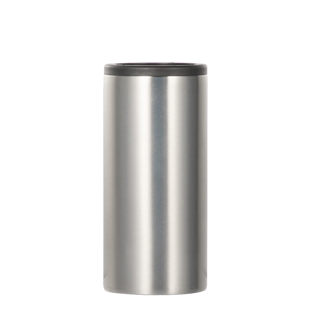 Stainless Steel Slim Can Cooler(12oz/360ml,Sublimation blank,Silver)