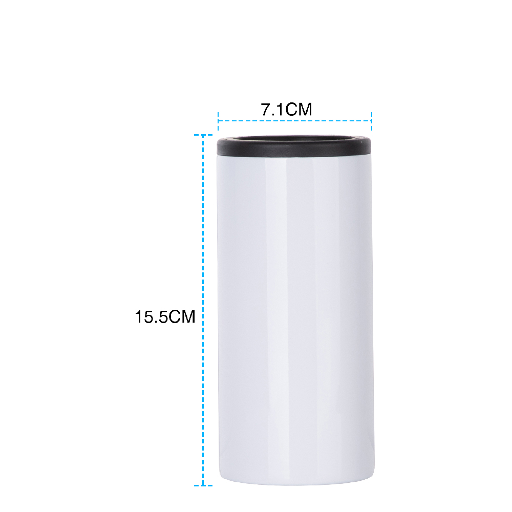 Stainless Steel Slim Can Cooler(12oz/360ml,Sublimation blank,White)