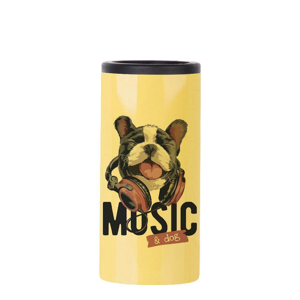 Stainless Steel Slim Can Cooler(12oz/360ml,Sublimation blank,Yellow)