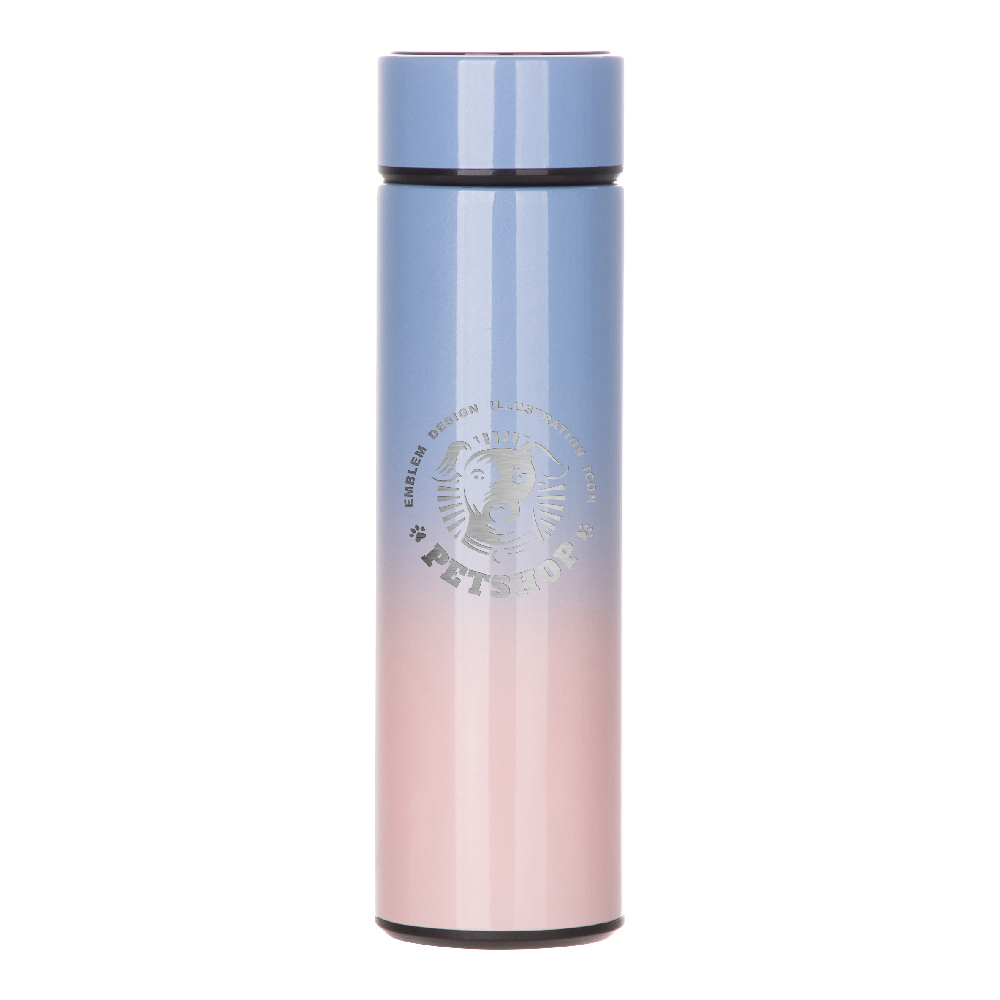 Smart Thermos with Temprature Display(16oz/480ml,Common Blank,Blue+Pink)