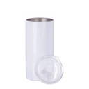 Stainless Steel Tumbler with Straw(16oz/480ml,Sublimation blank,White)