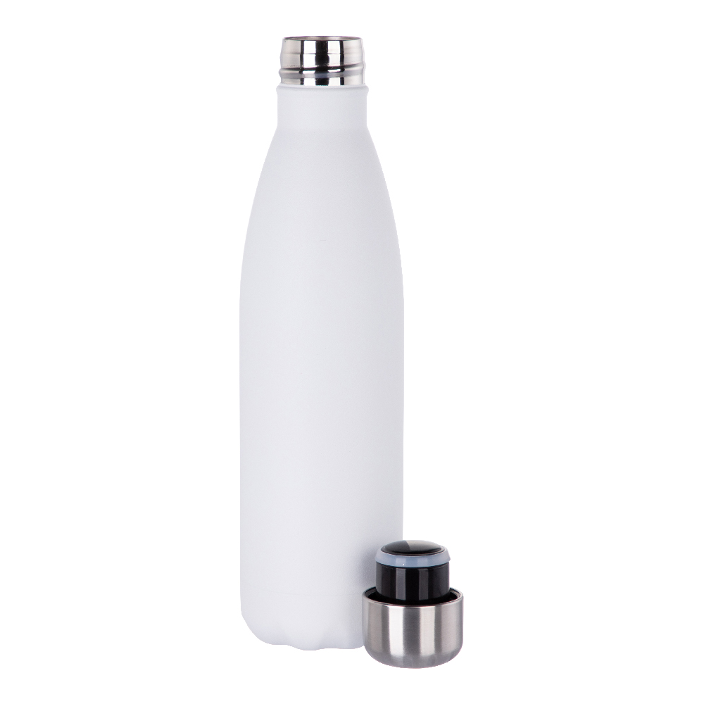 Powder Coated Stainless Steel Water Bottle(17OZ,Common Blank,White)