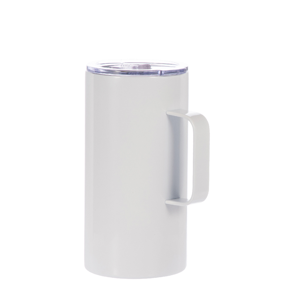 Stainless Steel Mug w/ Slide lid(20oz/600ml,Sublimation blank,White)