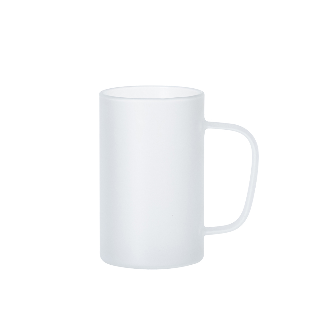 18oz/540ml Glass Mug with Handle (Frosted)