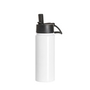 27oz/800ml Stainless Steel Water Bottle with Wide Mouth Handle Cap &amp; Straw (White)