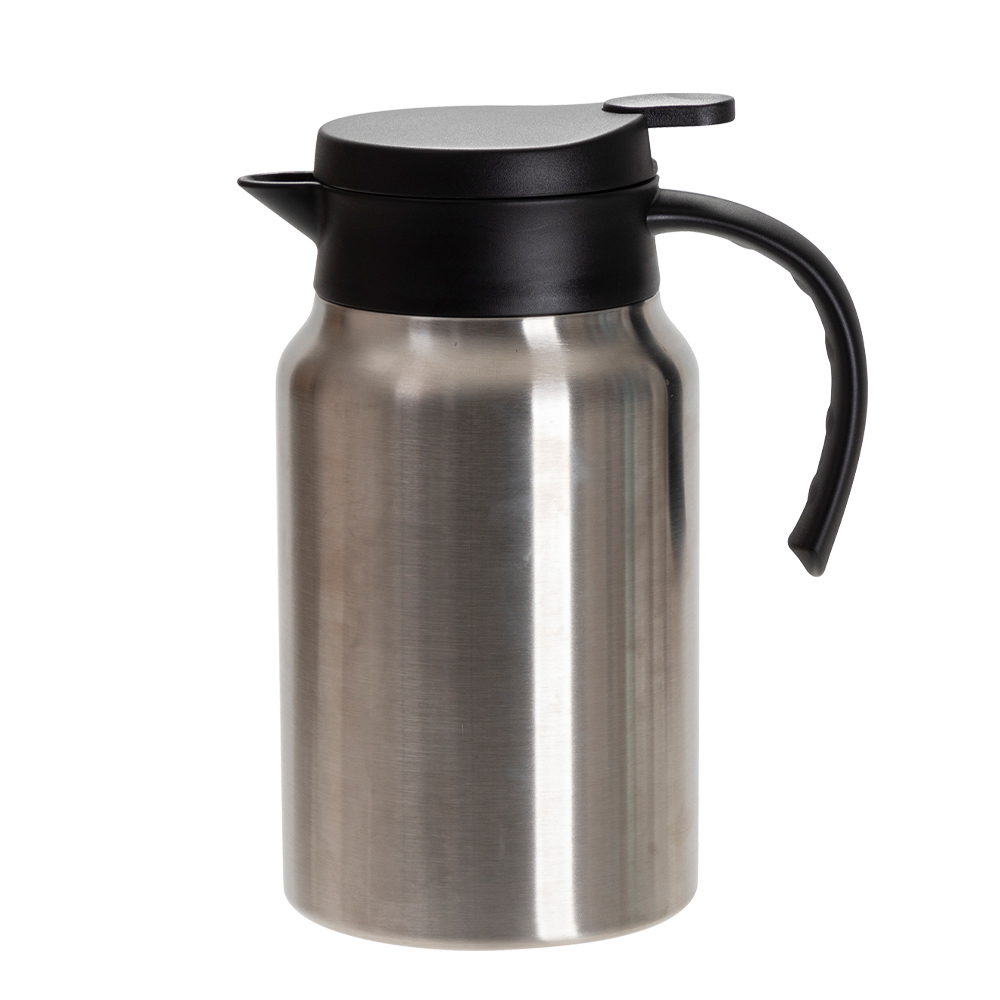 50oz/1500ml Stainless Steel Coffee Pot w/ Black Handle&amp; Lid(Silver)