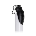 20oz/600ml White Stainless Steel Pet Travel Bottle with Black Silicon Dispenser &amp; Carabiner