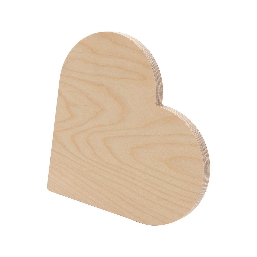 Plywood Heart-shaped Photo Frame with Stand (20.3*20.3*1.5cm)