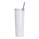 30OZ/900ml Stainless Steel Tumbler with Water Proof Lid &amp; Metal Straw (Sublimation Glossy White)