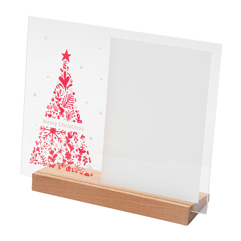 Rectangular Glass Photo Frame w/ White Patch (Christmas Tree, 20*25cm)