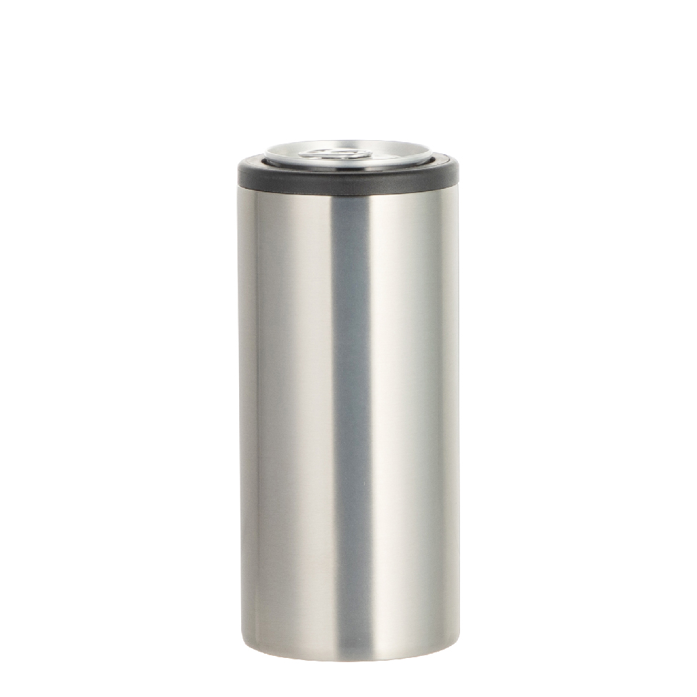 Stainless Steel Slim Can Cooler(12oz/360ml,Sublimation blank,Silver)