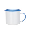 Rim &amp; Handle Color Enamel Mug(12oz/360ml,Sublimation Blank,Light Blue)