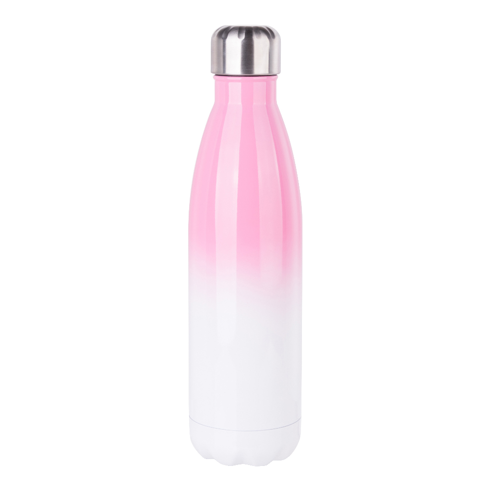 Wave Bottles(17oz/500ml,Sublimation Blank,Pink+White)