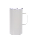 20oz/600ml Tumbler Mug with Handle &amp; Slide Lid(White)