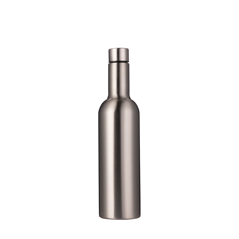 Stainless Steel Wine Bottle(25oz/750ml,Sublimation Blank,Silver)