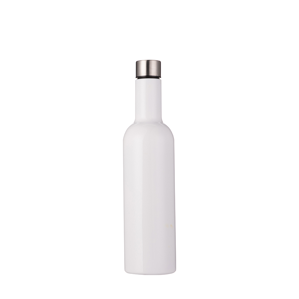 Stainless Steel Wine Bottle(25oz/750ml,Sublimation Blank,White)