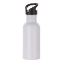 Aluminium Bottle with Straw Top(20oz/600ml,Sublimation blank,White)