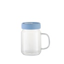 20oz/600ml Glass Mason Jar w/ Silicon Lid (Clear,Light Blue)