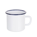 Enamel Mug with Blue Rim(17oz/500ml,Sublimation blank,White)
