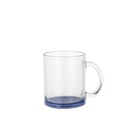 Clear Glass Mugs(11oz/330ml,Sublimation Blank,Dark Blue)