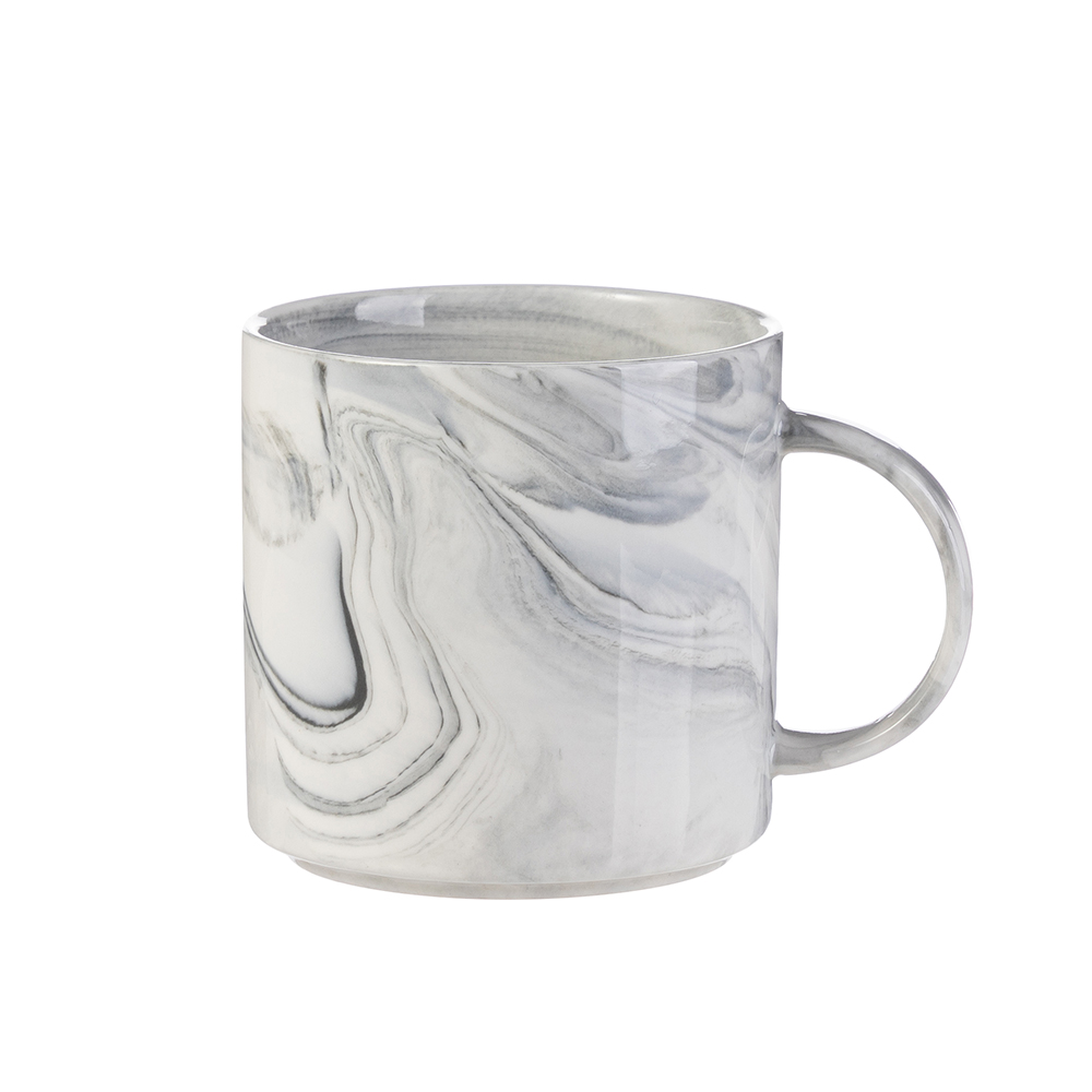 350ml Marble Texture Ceramic Stackable Mug(Gray)