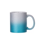 11oz/330ml Gradient Bottom Glitter Mug(Silver+Light Blue)