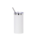 16oz/480ml Stainless Steel Tumbler with Straw &amp; Lid (Sublimation, Matt White)