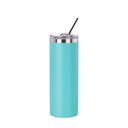 20oz/600ml Stainless Steel Tumbler with Straw &amp; Lid (Powder Coated, Mint Green)