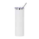 30oz/900ml Stainless Steel Tumbler with Straw &amp; Lid (Powder Coated, White)