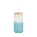 18oz/550ml Cold Color Change Glass Can with Bamboo Lid (Light Green)