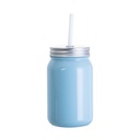 15oz/450ml Full Color Mason Jar no Handle(Light Blue)