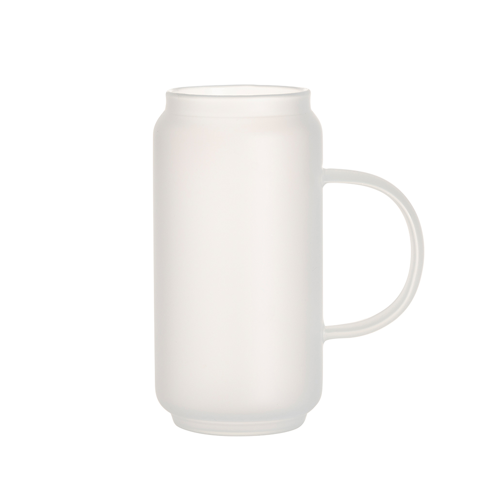 18oz/550ml Frosted Can Glass Mug w/ Handle