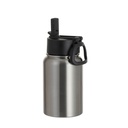 17oz/500ml Stainless Steel Water Bottle w/ Wide Mouth Straw &amp; Portable Lid (Silver)
