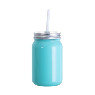 15oz/450ml Full Color Mason Jar no Handle(Lake Blue)