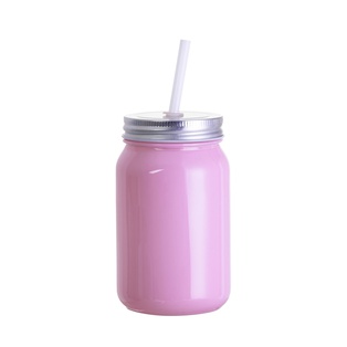 15oz/450ml Full Color Mason Jar no Handle(Purple)