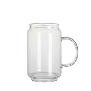 13oz/400ml Clear Can Glass Mug w/ Handle