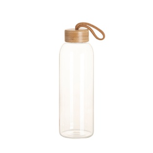25oz/750ml Clear Glass Bottle w/ Bamboo Lid